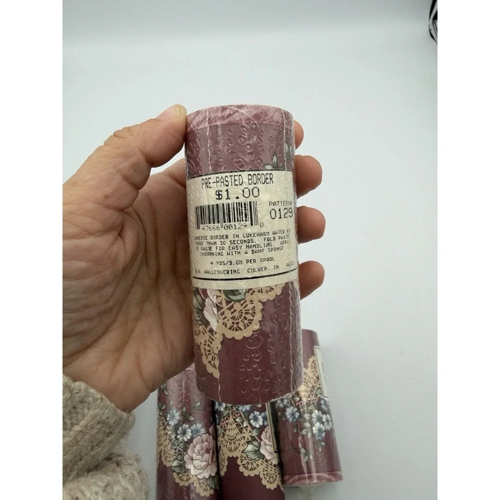 Vintage 1990s Wallpaper Border Lot of 8 Floral Lace Victorian Cottagecore
